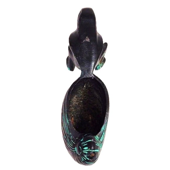 Vintage Whimsical MCM Asian Inspired Bronze Frog Pulling an Upturned Shell 1950s - Picture 3 of 12